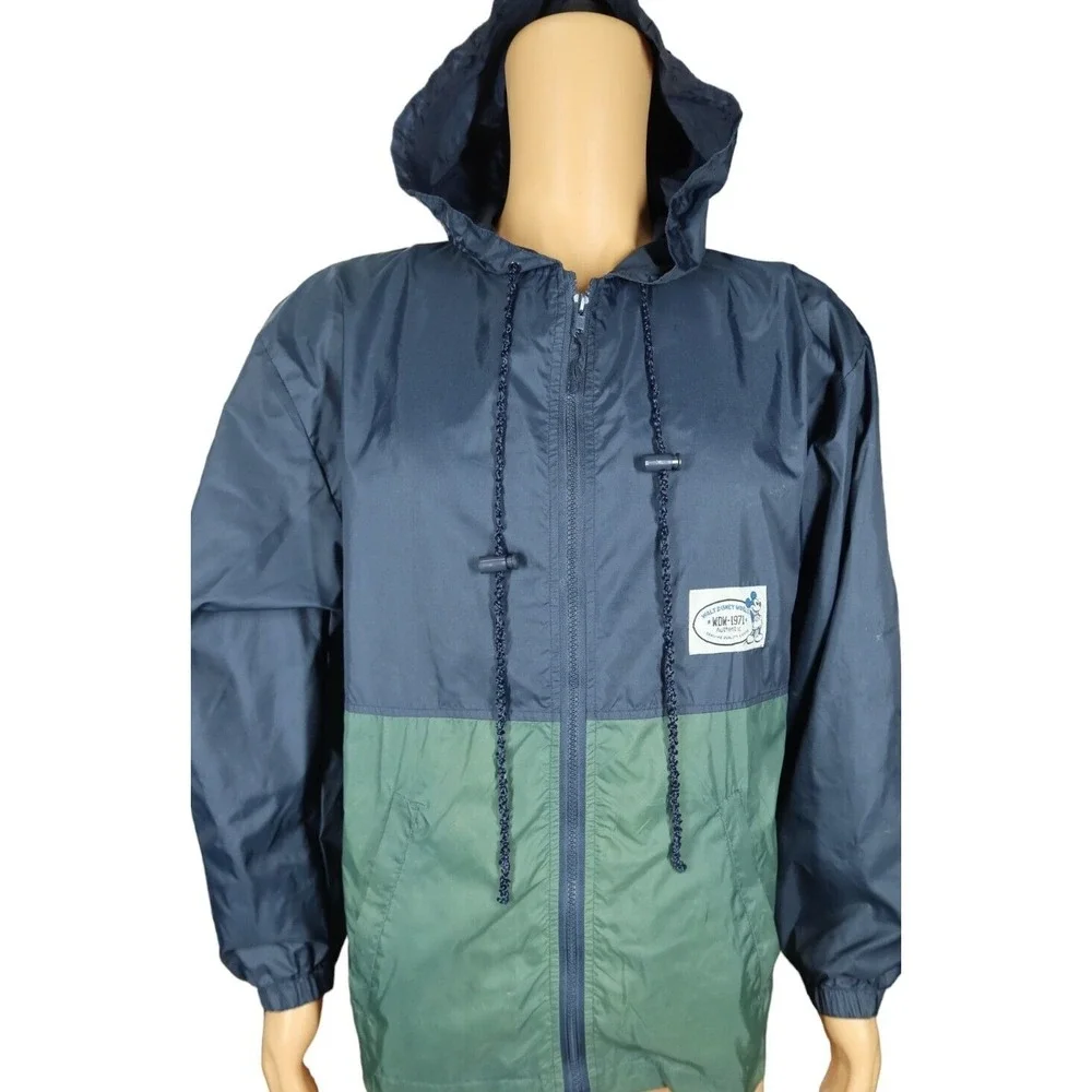 Disney World WDW Windbreaker Jacket Size S Est. 1971‎ Mickey Mouse Blue/Green